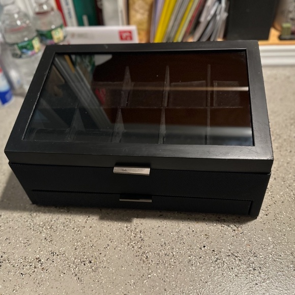 Luxury Heavy Duty 10-Piece Glass Watch Box with Drawer - Picture 3 of 16